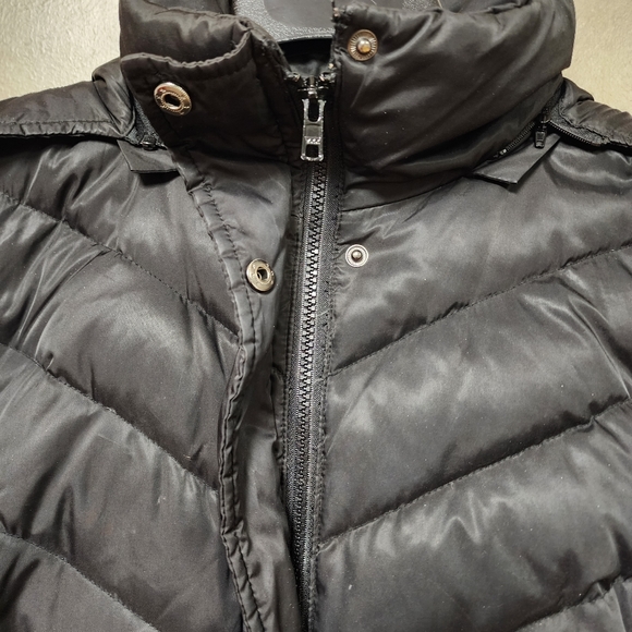 Kenneth Cole Reaction Black Hooded Size Large Feather and Down Puffer Jacket - Picture 7 of 10